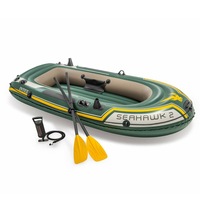 Intex 236cm Seahawk 2 Person Inflatable Floating Sports Boat 2 Oars Pump - Green
