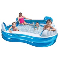 Intex Family Lounge Swimming Pool Centre With 4 Built-in Seats 2 Drinks Holders