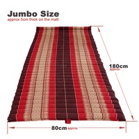 Jumbo Size 100% Kapok Thai Roll Up Mat Fold Out Mattress Cushion Day Bed