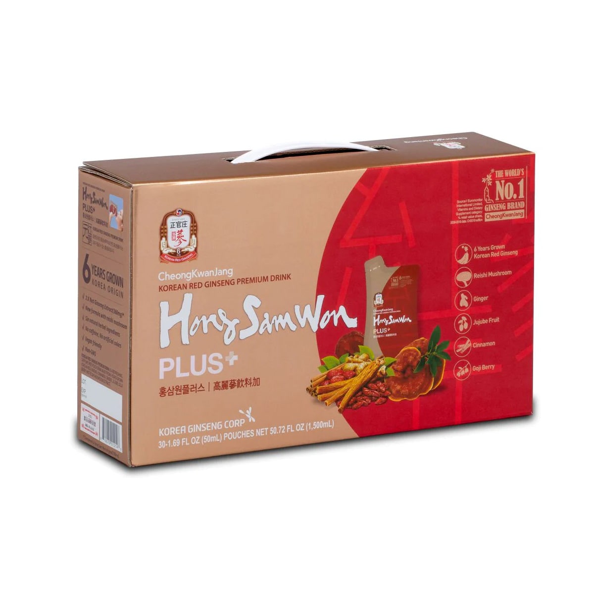Korean Red Ginseng 50ml Hong Sam Won Plus Pouches 10/20/30 Premium Drink