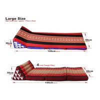 Red elephant Protector Cover For Large Thai Triangle Pillow 3 Fold Mattress Cushion Out Bed