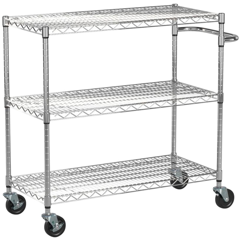 Buy TRINITY 3 Tier Chrome Cart Rack Steel Storage Heavy Duty Kitchen ...