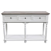Console Table with 3 Drawers - Brown Top
