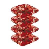Delta Outdoor Chair Seat Cushion - Red Floral (Set of 4)