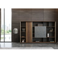 DreasyTech Knight Bookcase Display Bookshelf Unit 2.8M Cabinet Shelf Brown Oak