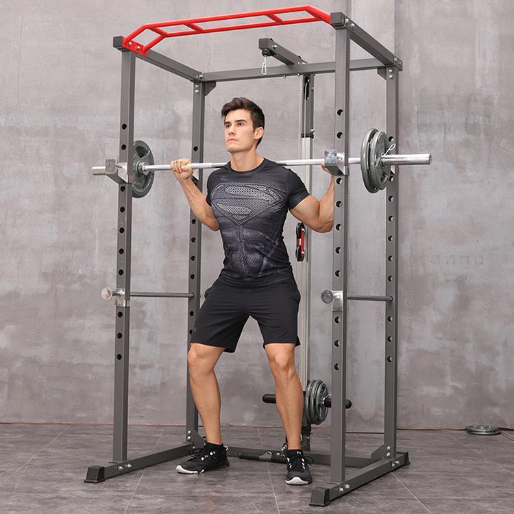 Power Tower GYM Barbell Squat Stand Rack Cage Home Weight Bench Multi Station Fitness Bar