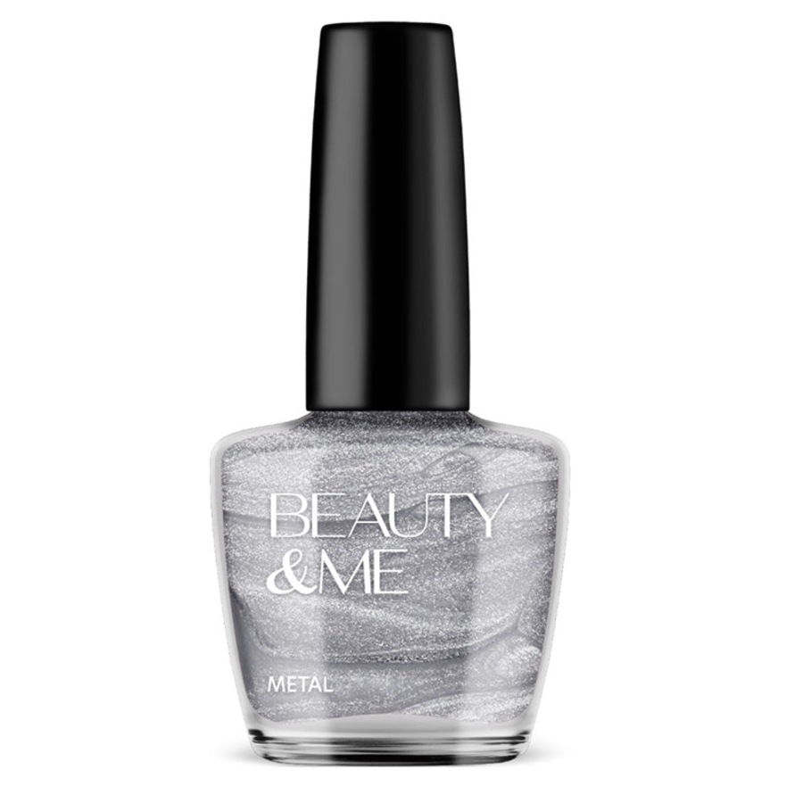Beauty & Me Nail Polish 12ml - 37 'Metal' Two Tone Metallic Silver
