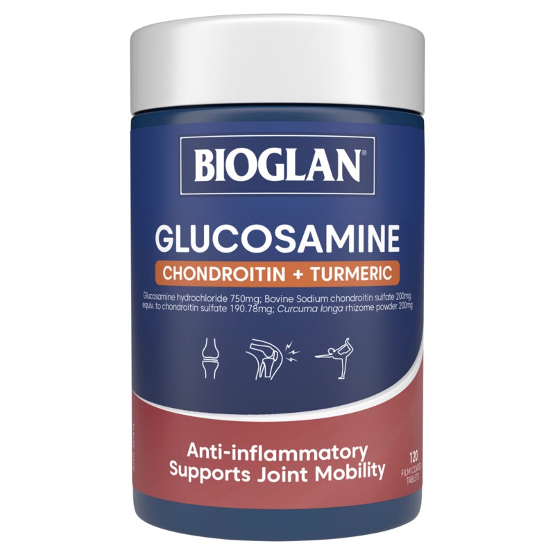 Buy Bioglan Glucosamine, Chondroitin + Turmeric 120s MyDeal