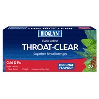 Bioglan Rapid-Action Throat Clear Menthol Lozenges 20 Pack