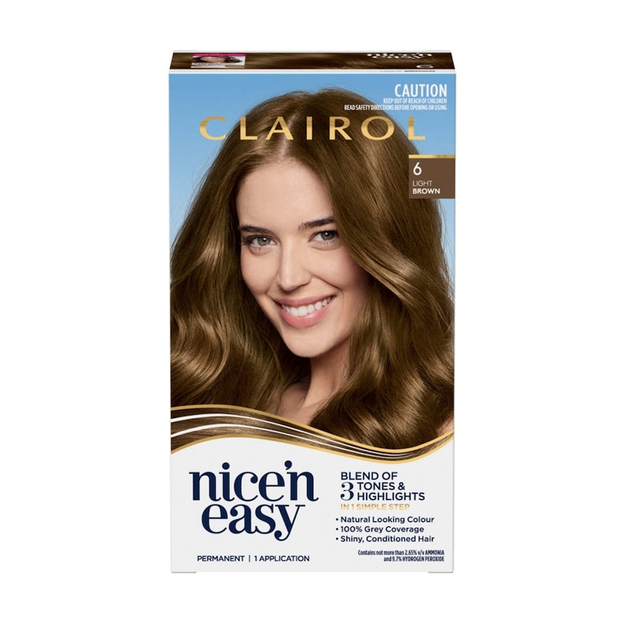 Clairol Nice & Easy Permanent Natural Colour Hair Dye 6 Light Brown