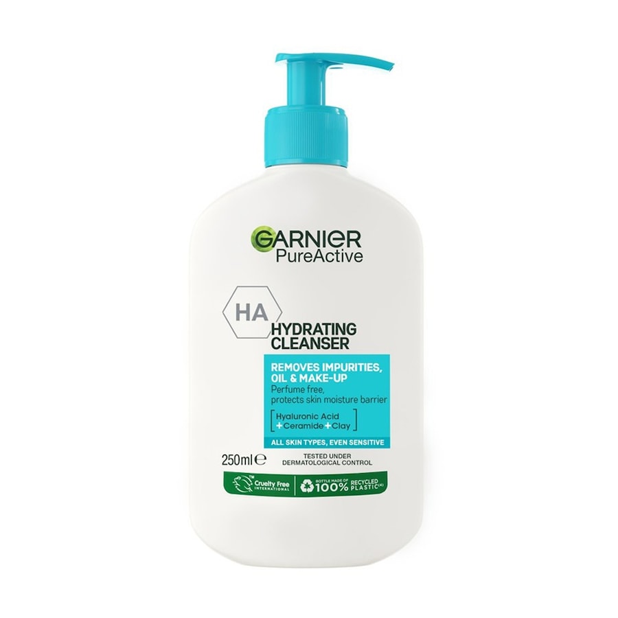 Garnier Pure Active Hydrating Hyaluronic Acid Deep Cleanser Skincare 250ml