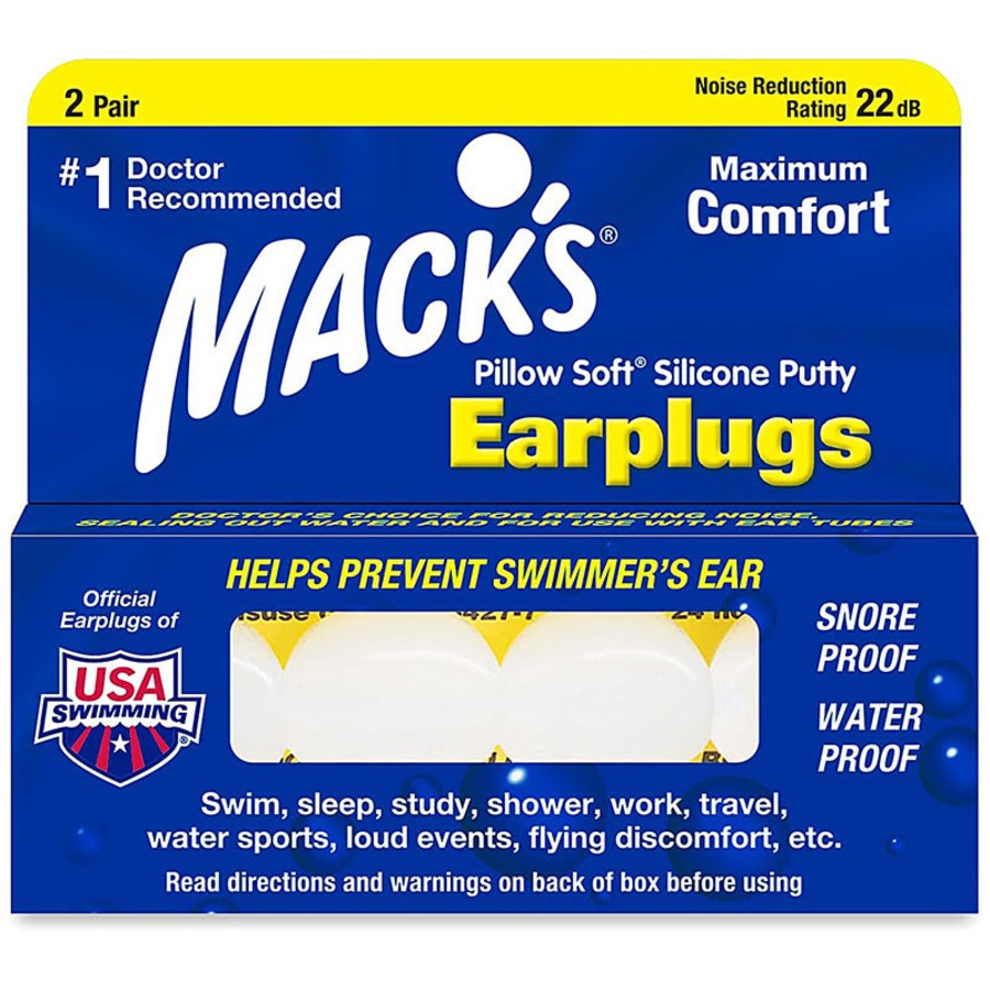 Mack's Pillow Soft Silicone Putty Ear Plugs 2 Pairs