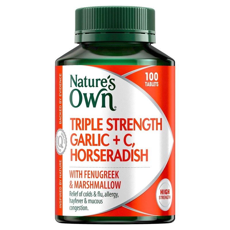 Buy Natures Own Triple Strength Garlic + C & Horseradish 100 Tabs MyDeal