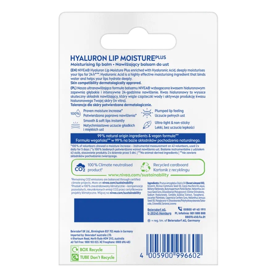 Nivea Hyaluron Lip Moisture Balm 5.2g