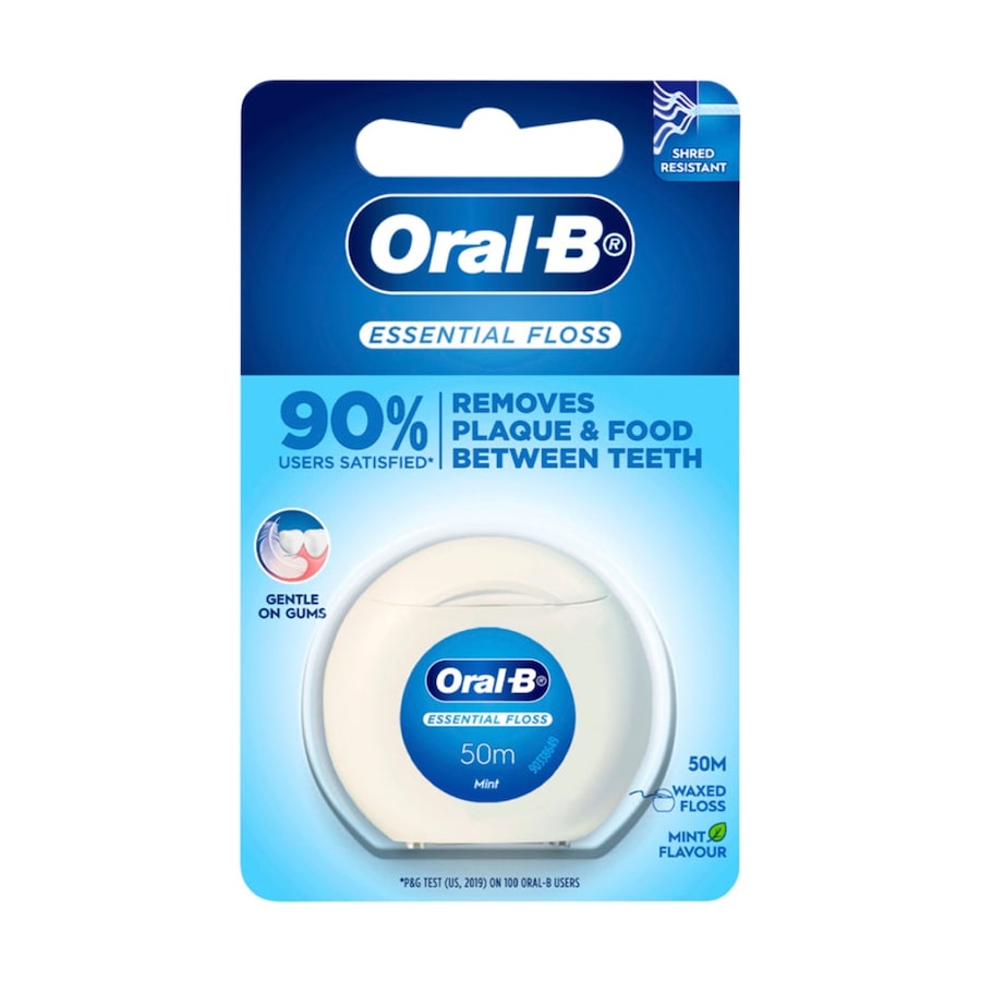 Oral B Essential Waxed Dental Cleaning Floss Mint Flavour 50m Roll