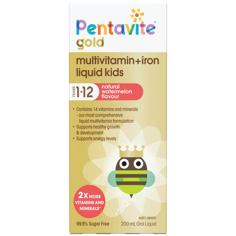 Buy Pentavite Multivitamin+Iron Liquid 200ml MyDeal
