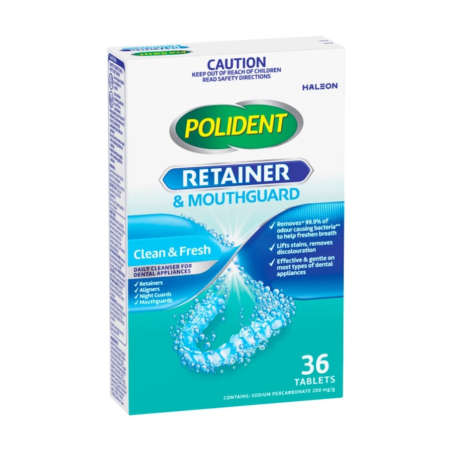 Polident Retainer & Mouthguard Daily Fresh Cleanser Tablets Pack of 36