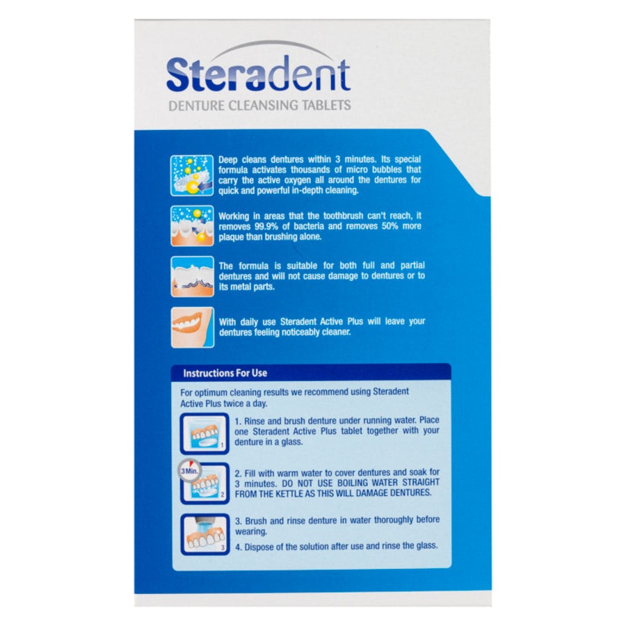 Steradent Active Plus Denture Cleansing Tablets 48 Pack