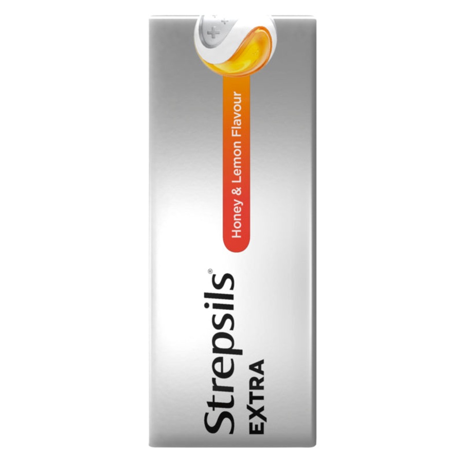 Strepsils Extra Honey & Lemon Fast Numbing Sore Throat Pain Relief with Anaesthetic Lozenges 36 Pack