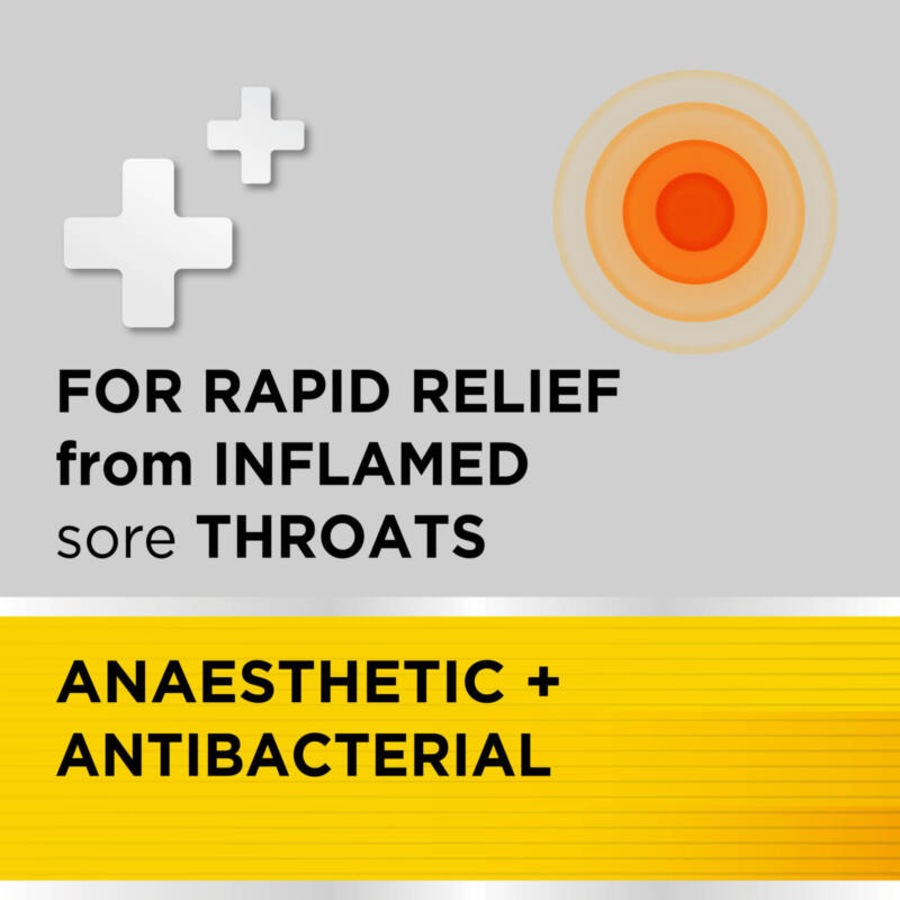 Strepsils Extra Honey & Lemon Fast Numbing Sore Throat Pain Relief with Anaesthetic Lozenges 36 Pack