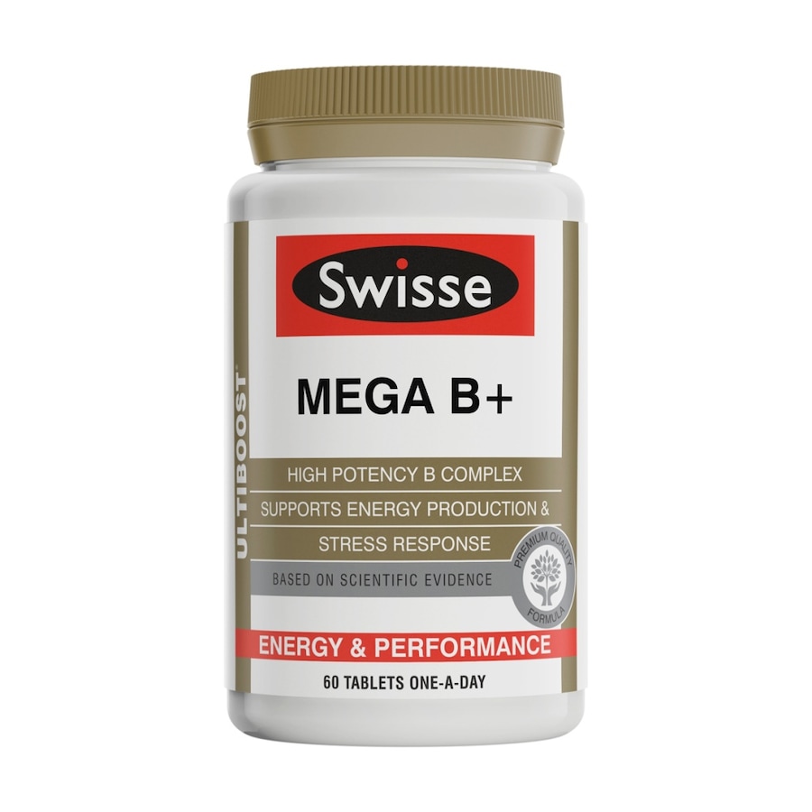Swisse Ultiboost Mega B+ Tablets High Potency Energy & Stress Support Pack of 60
