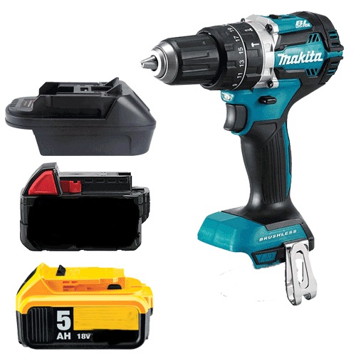 Battery Adapter to run Makita 18V Tools on Milwaukee M18 or Dewalt