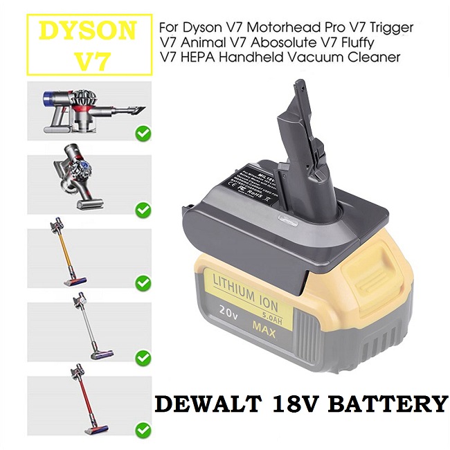 Dyson V7 Vacuum Battery Adapter For Dewalt 18V Li Ion Australia
