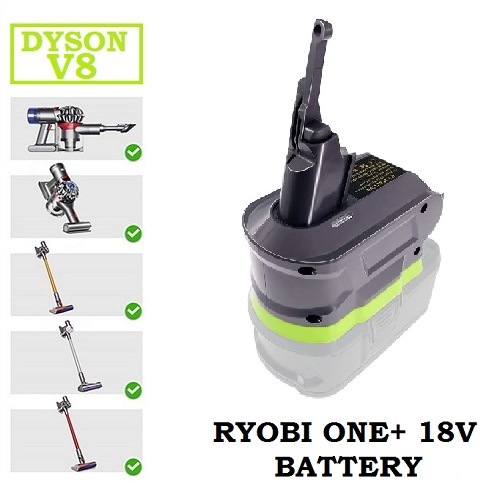 Dyson Battery Adapter V8 to Ryobi ONE+ 18V Li Ion Australia