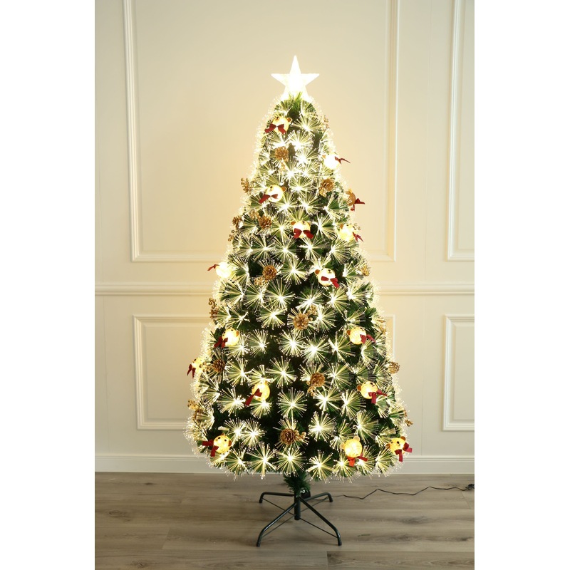 Buy Christmas Tree T2034 150cm Height, Green Leather, Fiber Optics