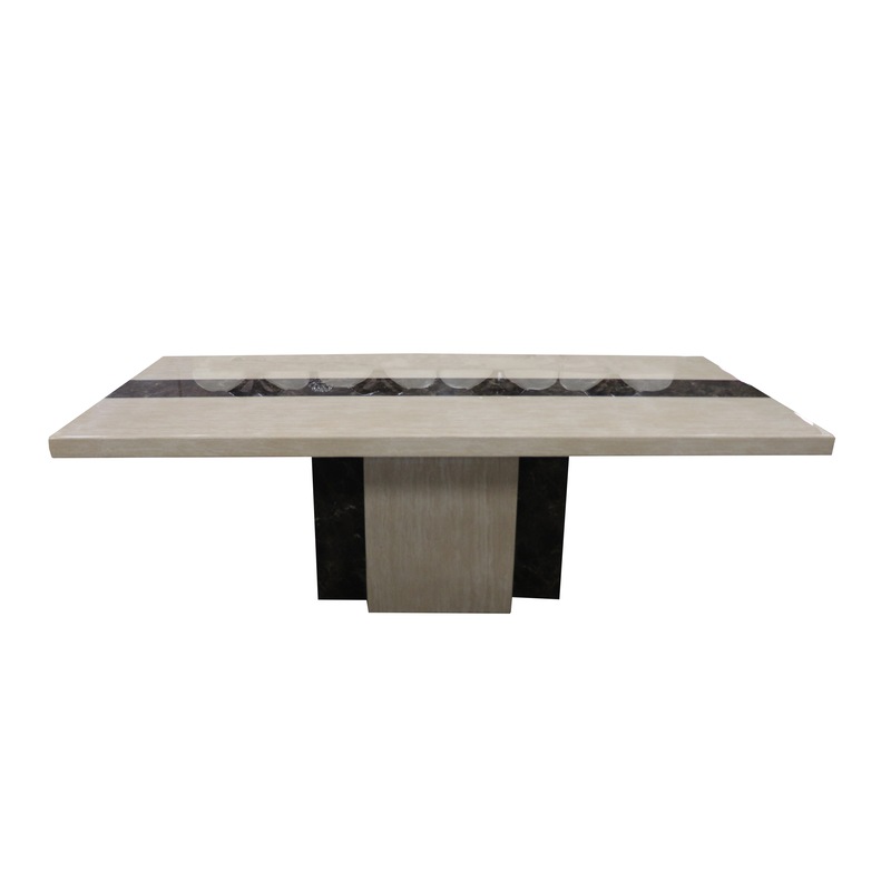 Buy Newcastle Dining Table Cream Brown MyDeal