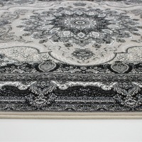 Zartosht 4777 Grey/ Black White Round Persian Traditional Rug