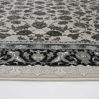 Zartosht 4819 Grey/ Black White Round Persian Traditional Rug