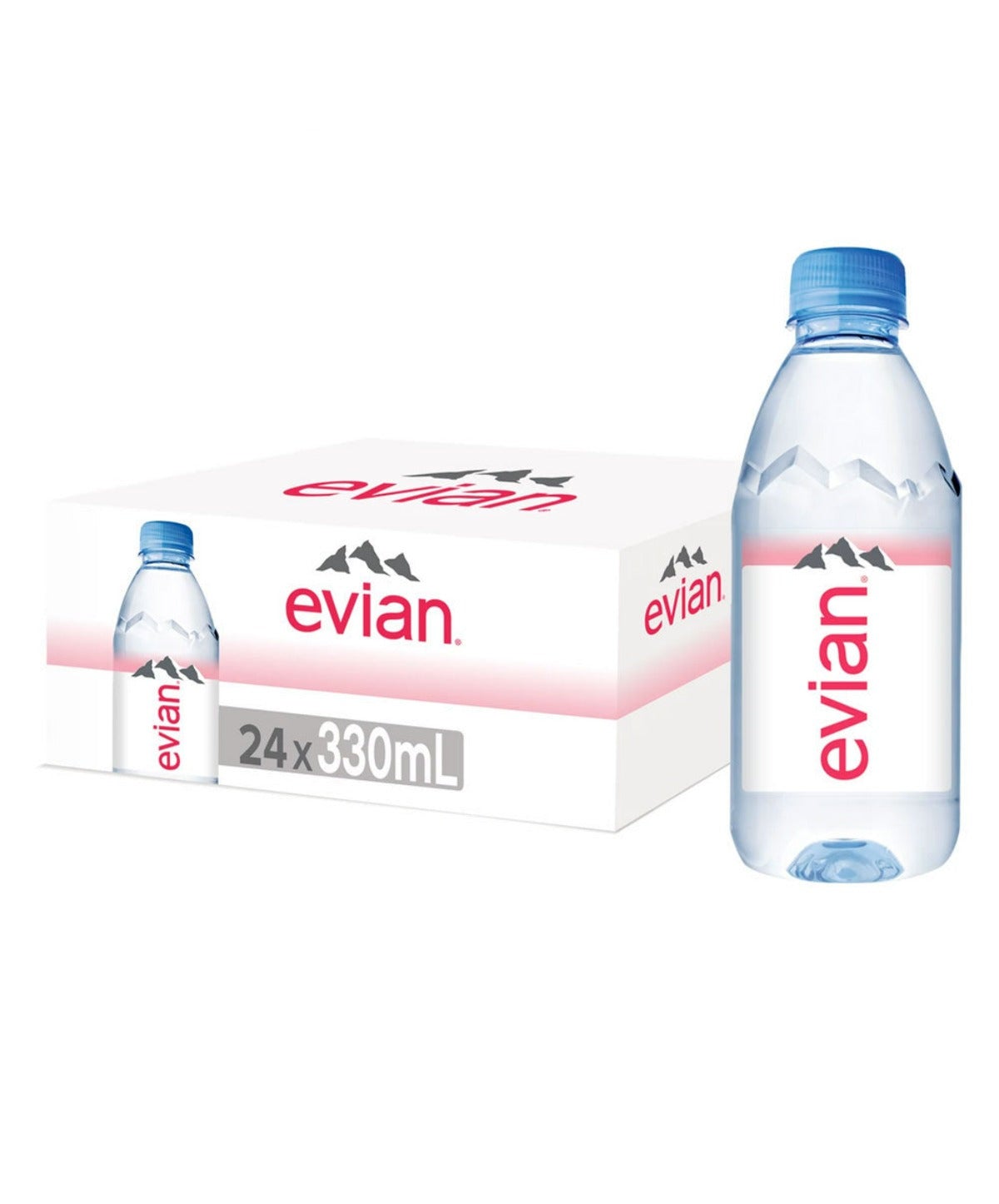 Evian Natural Mineral Water, 24 x 330ml Bottles