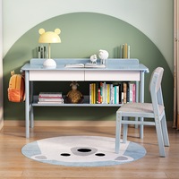Blue Solid Wood Study Desk with Drawers/Kids Study Desk/Rubberwood/1M/1.2M