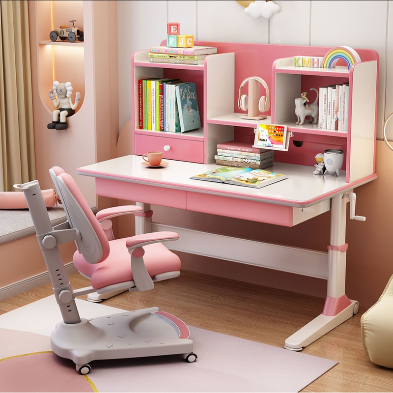 Buy HeightAdjustable Study Desks/Solid Wood Study Desk with Shelf/Home