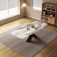 Katherine Rectangular Dining Table/Steel Base/Ceramic/Marble Top