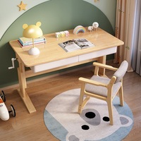 Kimmie Height-Adjustable Study Desks/Solid Wood Study Desk with Drawers/Home Office