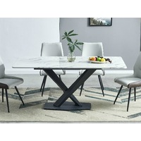Kingsley White Marble Rectangular Corner Dining Table 1.3/1.5M/1.8M