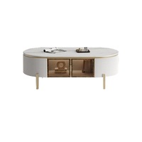 LUCAS Coffee Table White Ceramic Top Golden Legs/Modern/Tea Table/Steel