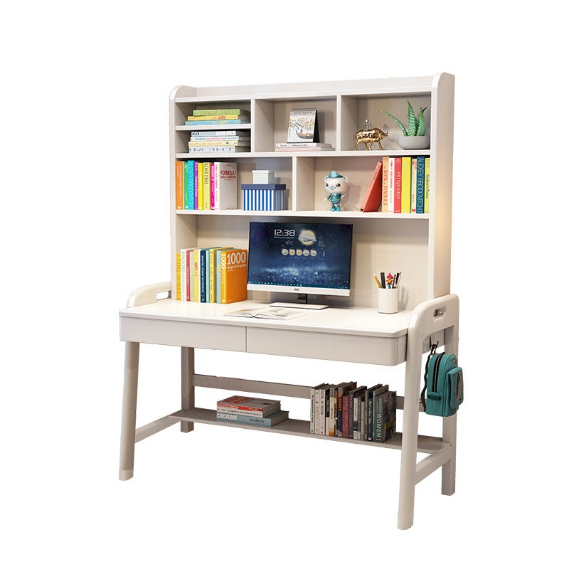 Buy Peavler Solid Wood Study Desk with High Shelf and Drawers/Bookcase
