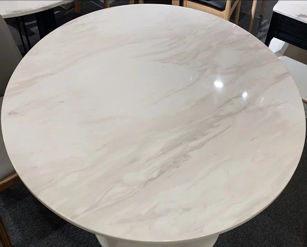Buy Themis Marble Round Dining Table /Solid Timber Base/Cloud-like ...