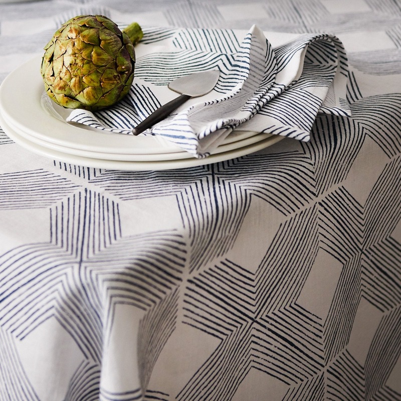 Buy Manila Washed Blue Linen Table Runner MyDeal