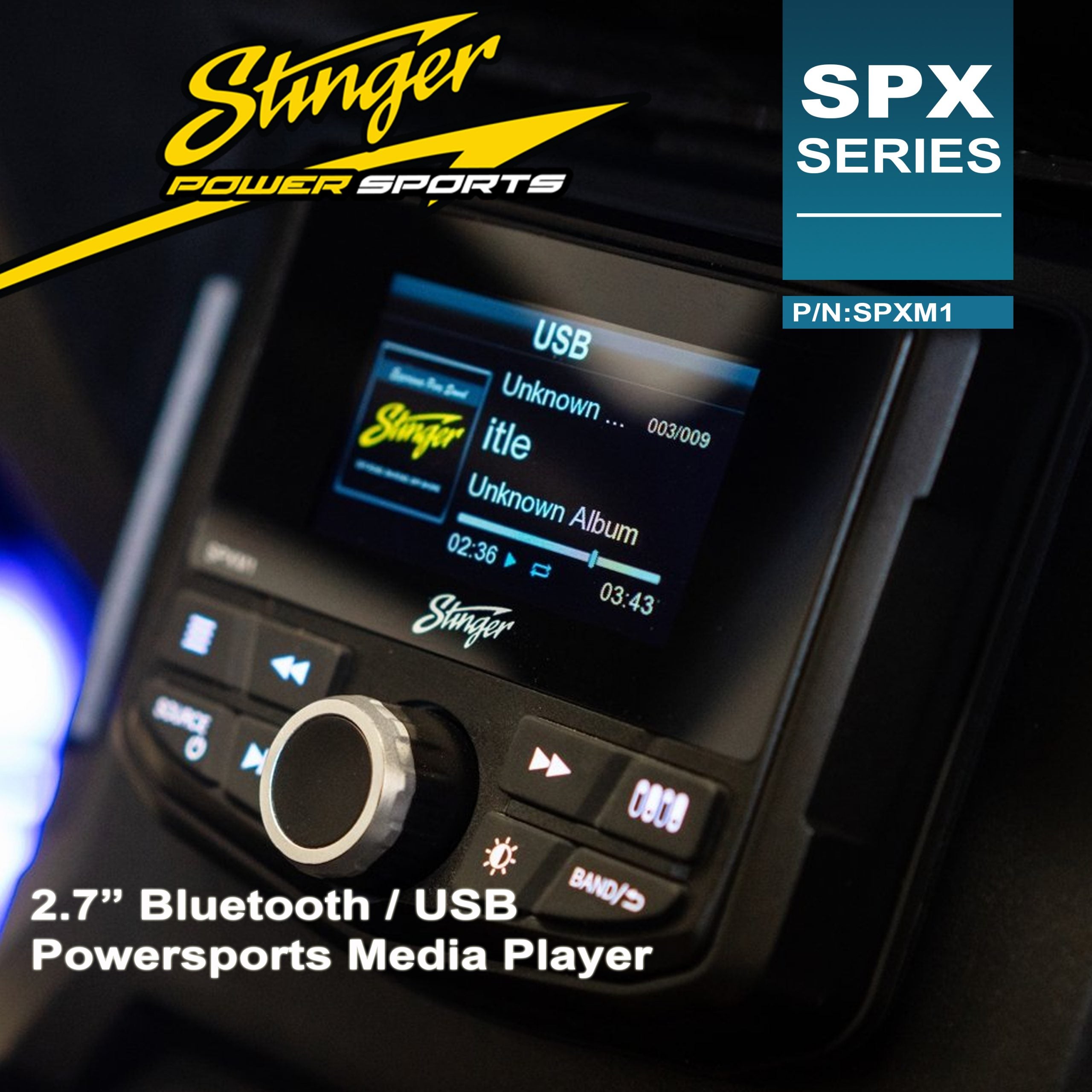 Stinger SPXM1 Bluetooth/USB PowerSports Media Player
