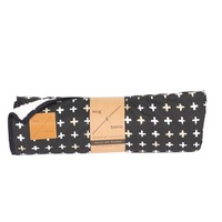 Dog Blanket with Fleece - Black Metallic Cross Print