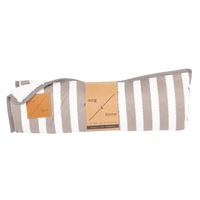 Dog Blanket with Fleece - Latte Hamptons Stripe