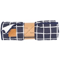Pet Blanket with Fleece - Navy Check