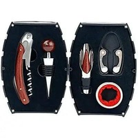 Don Vassie wine accessories gift set 4 pieces in a barrel shaped magnetic box