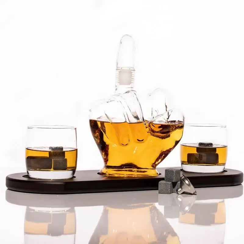 Don Vassie Middle Finger Whiskey/Wine Decanter Set 1000 ml