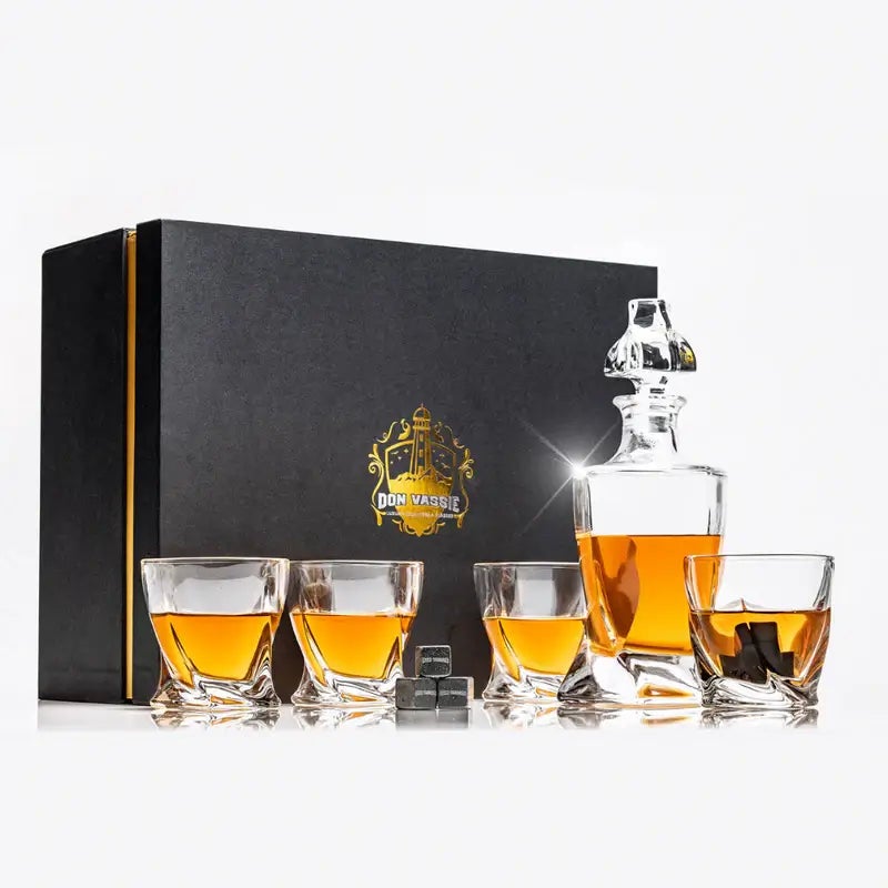 Don Vassie Luxury Whisky Decanter Set with 4 Glasses -TWISTED CITY