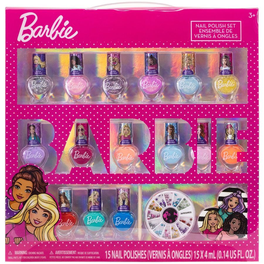 Barbie Nail Polish 15 Pack With Nail Gems